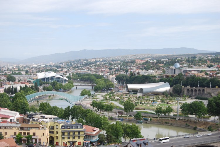 Looking out over the city of Tbilisi, Georgia.